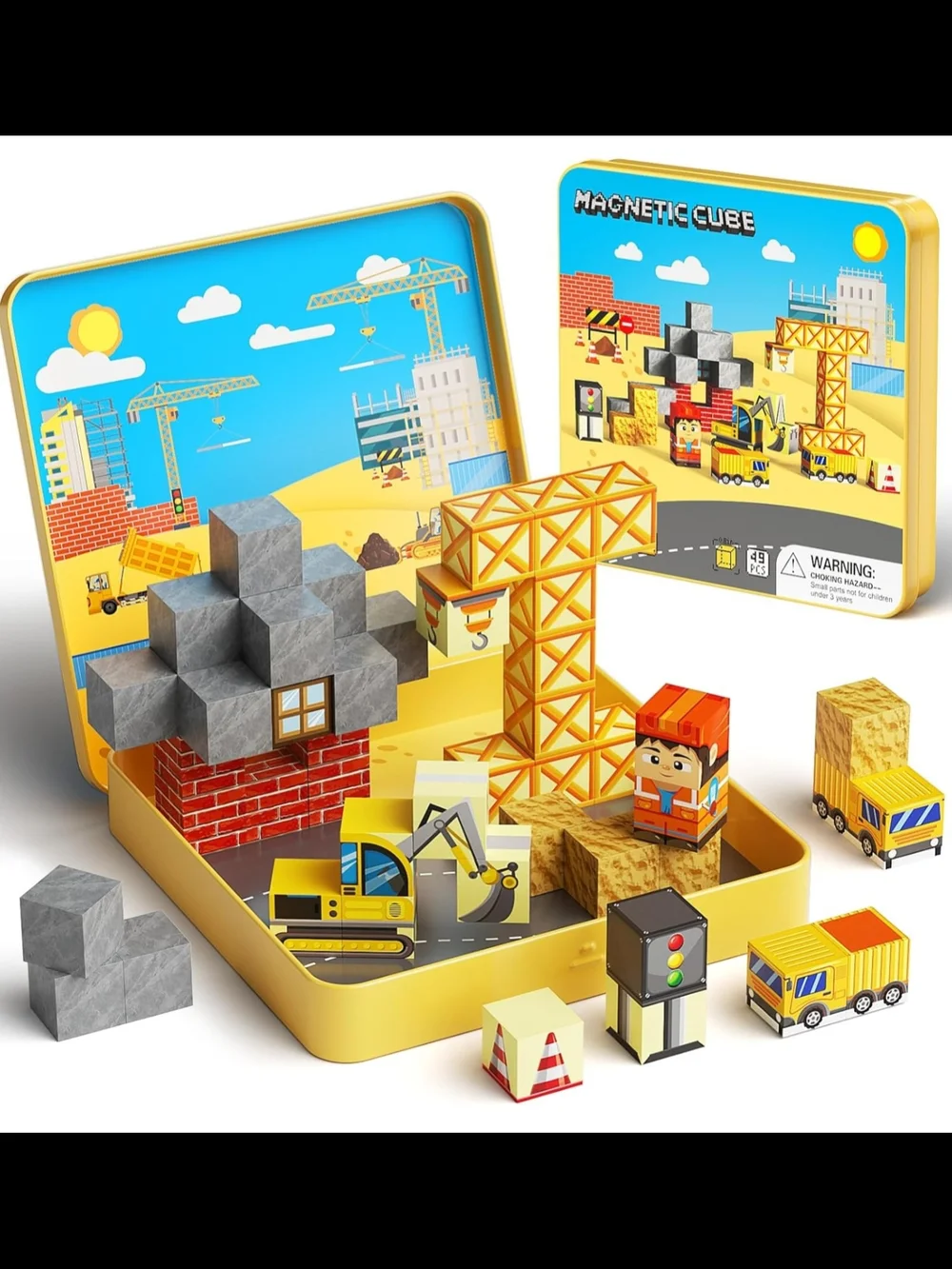 MEIQ 49pc Magnetic Construction Building Cubes